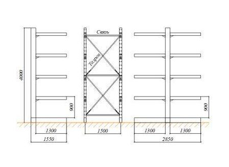 Стеллажи консольные - купить в Санкт-Петербурге для склада